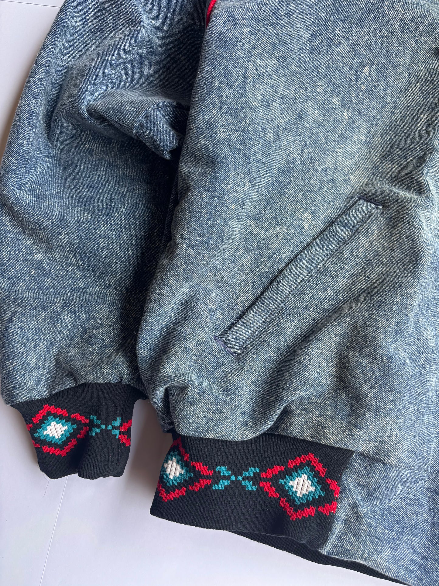 Vintage 90’s Aztec Denim Jacket (L)
