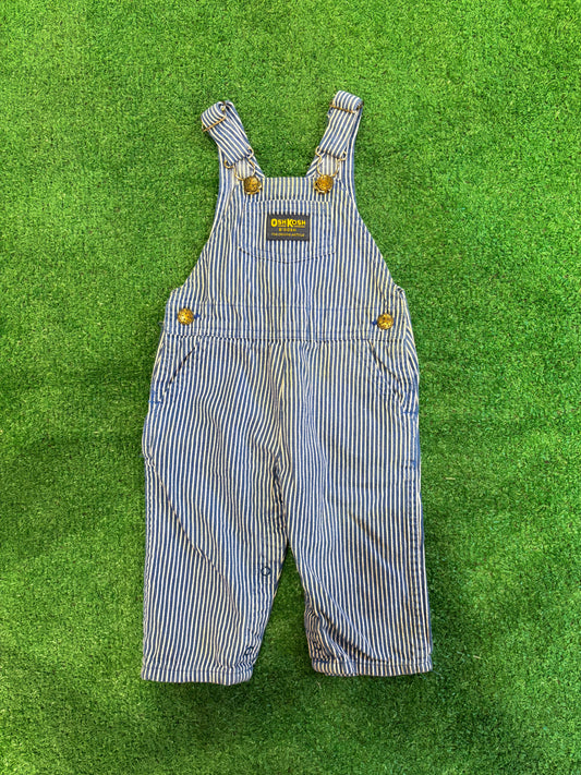 Kids Vintage Oshkosh Stripe Overalls (18MO)