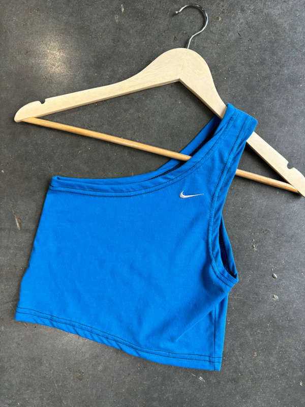 Nike one shoulder crop top hotsell