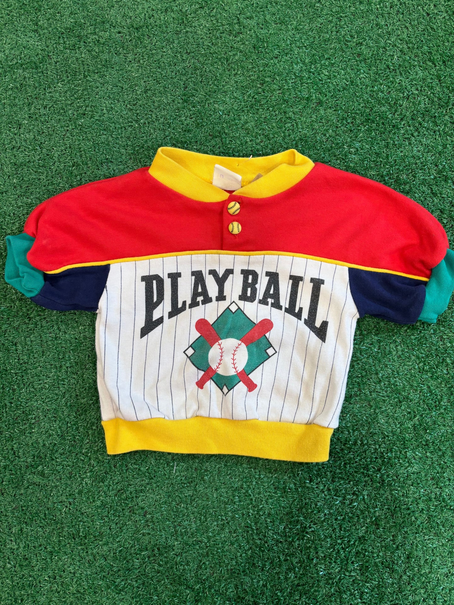 Kids Vintage Baseball Crewneck + Hat Set (12MO)