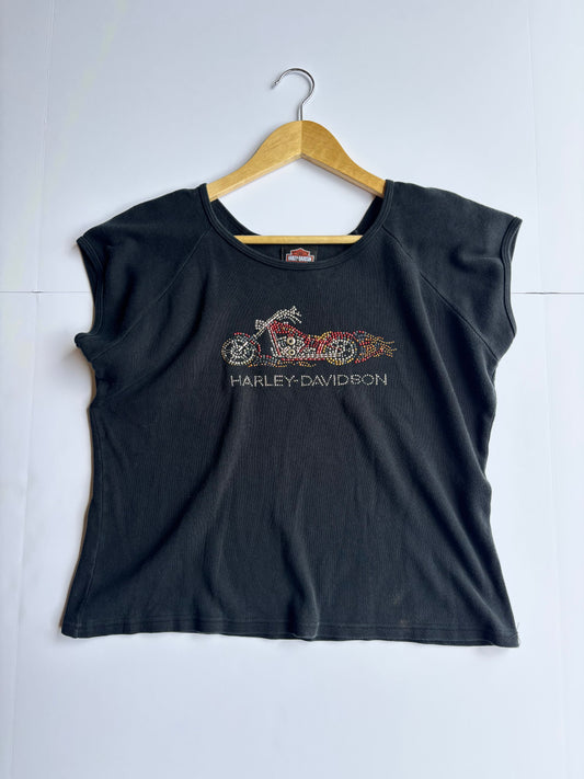 Women’s Vintage Harley Bedazzled Tee (L)