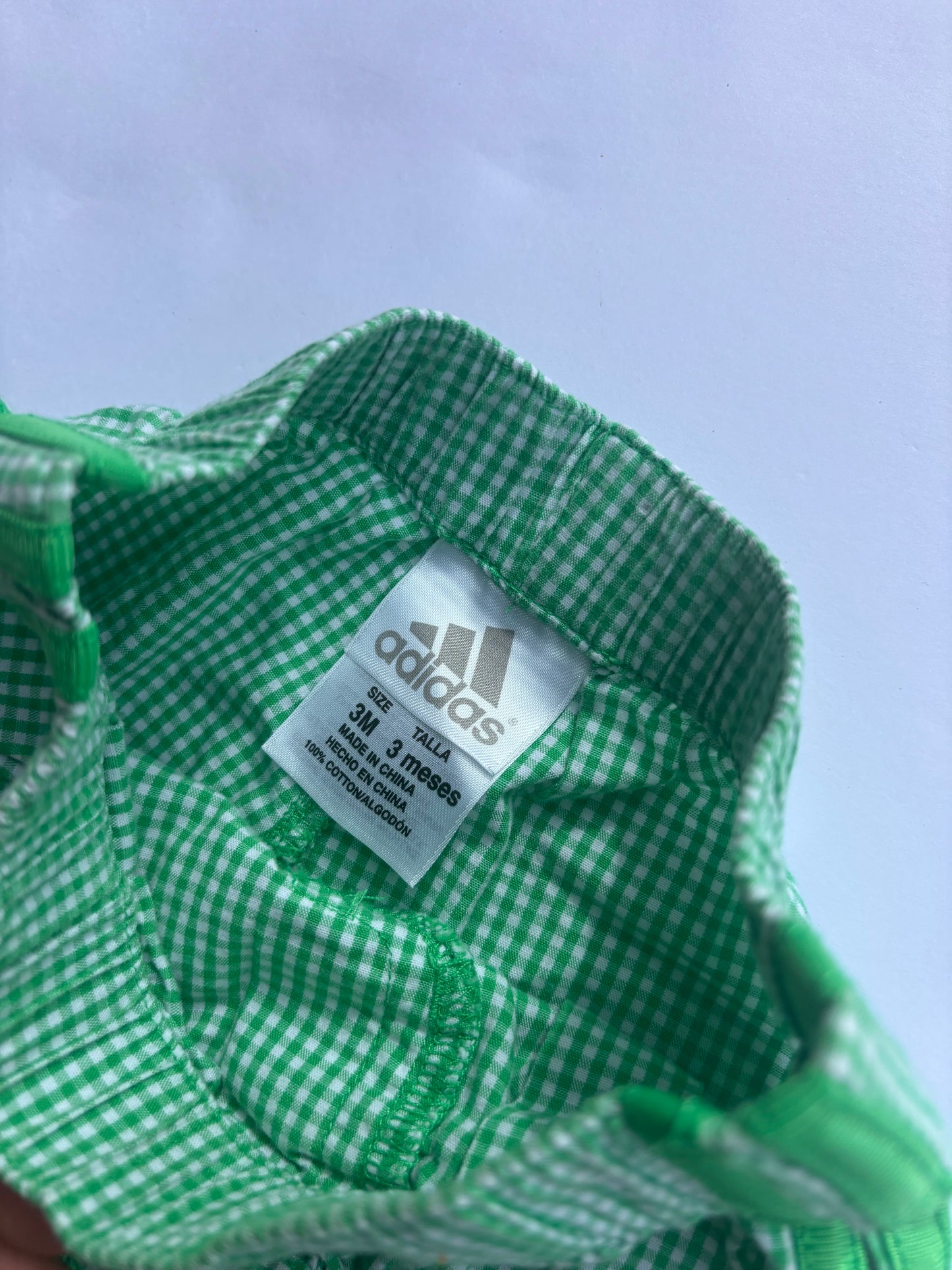 Kids Vintage Adidas Gingham Shorts (3MO)