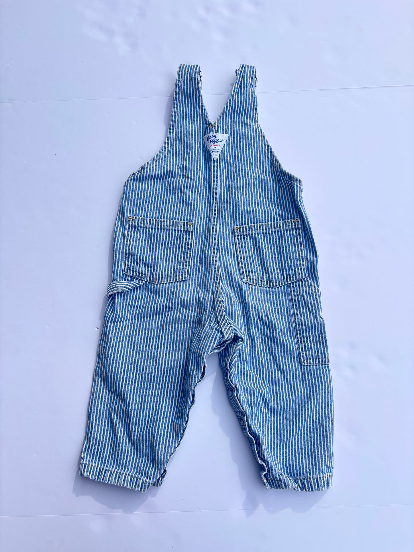 Kids Vintage Oshkosh Stripe Overalls (18MO)