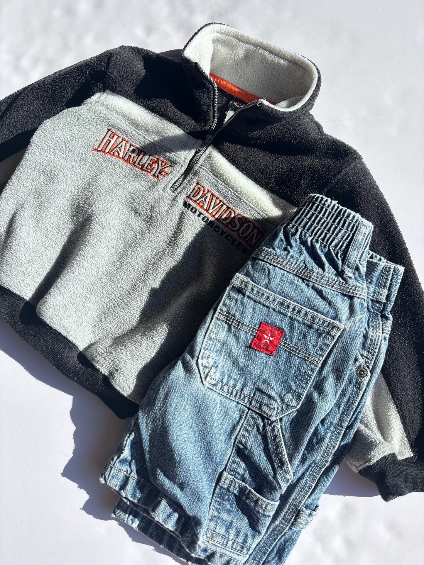 Kids Y2K Harley Davidson Quarter Zip (3T)