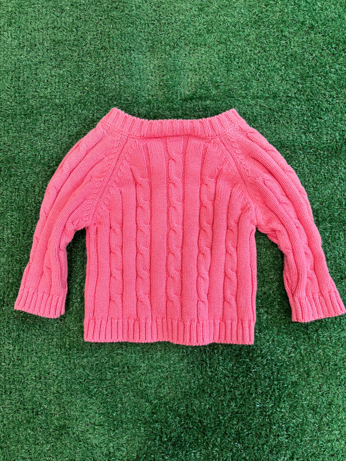 Kids Vintage Pink Cable Knit Sweater (6MO)