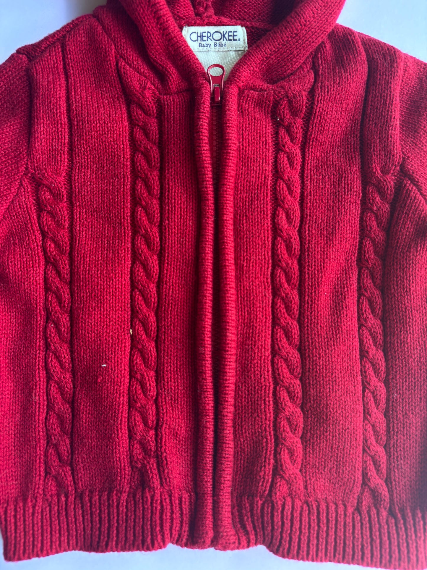 Kids Vintage Cable Knit Zip Up (6mo)