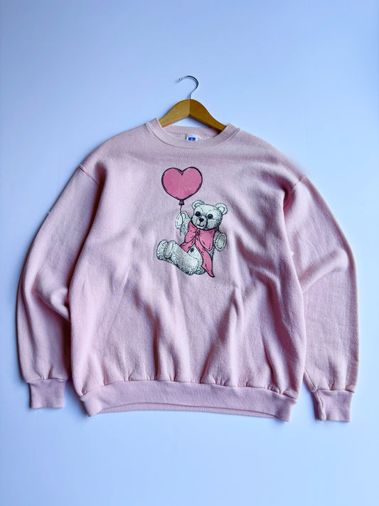 Vintage Russell Pink Bear Crewneck (L)