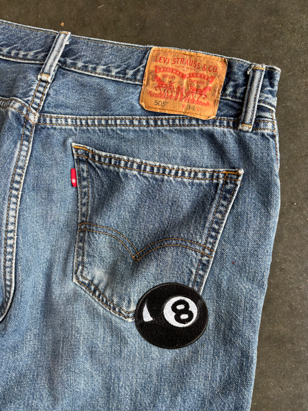 Reworked Levi 505 8-Ball Jorts (34”)