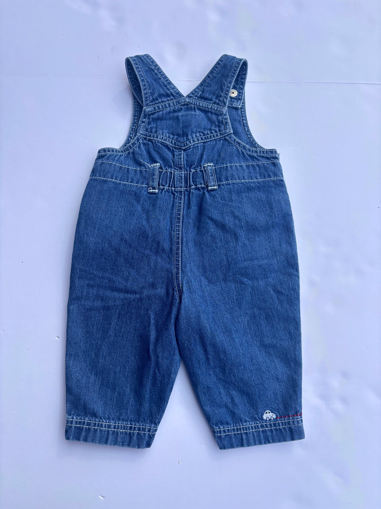 Kids Vintage Embroidered Cars Overalls (3-6mo)