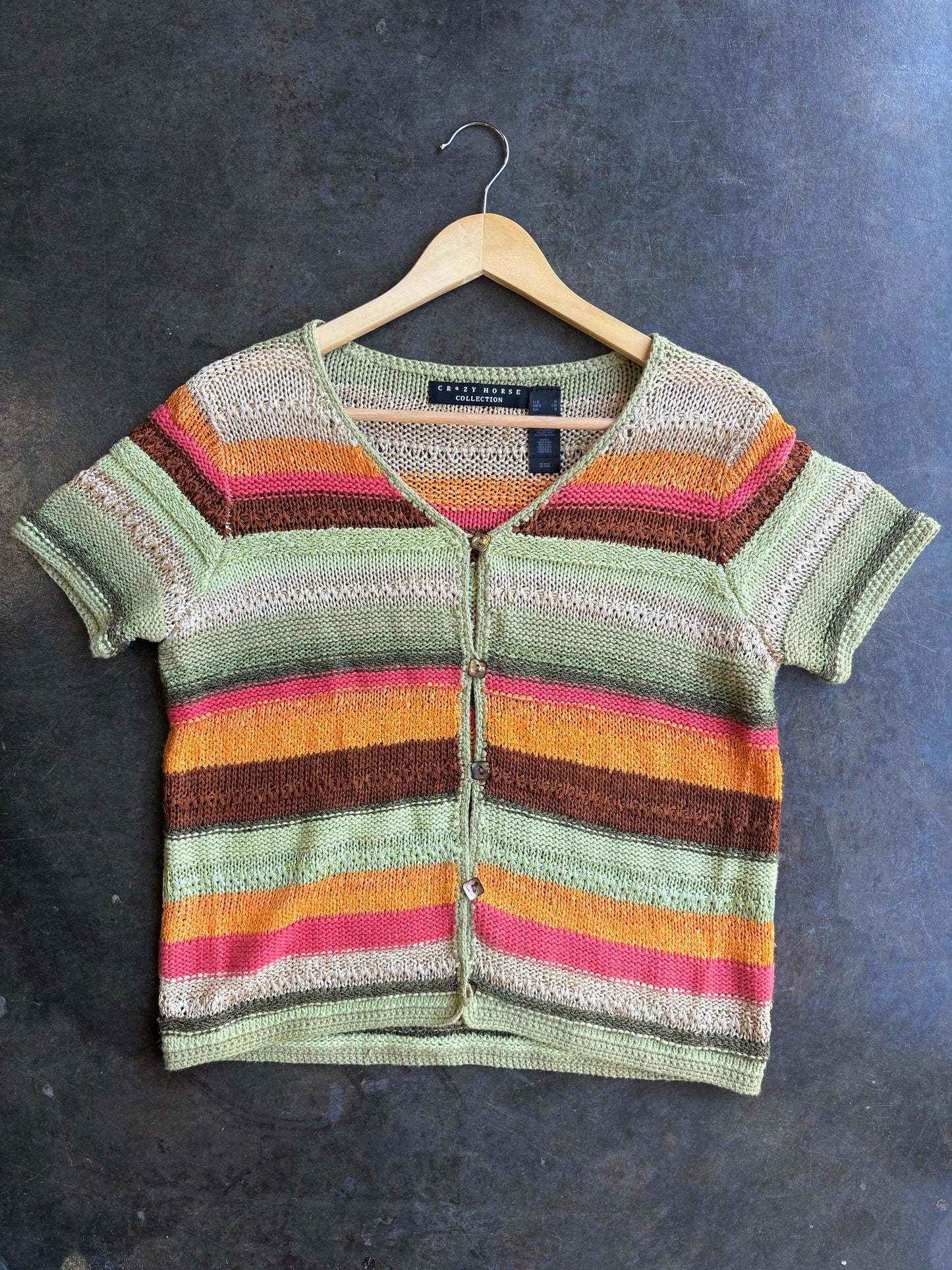 Women’s Vintage Button Up Knitted Top (S)