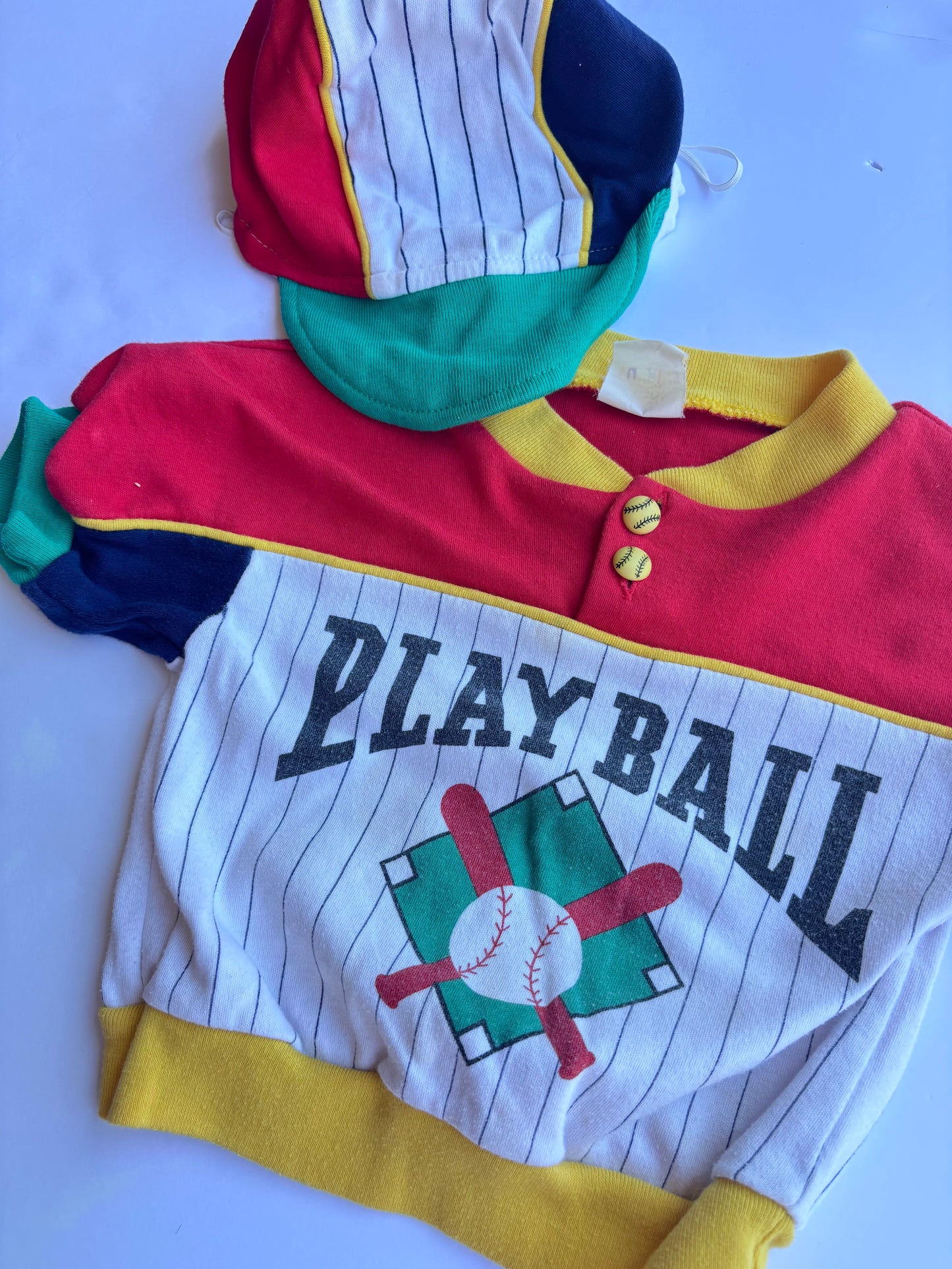 Kids Vintage Baseball Crewneck + Hat Set (12MO)