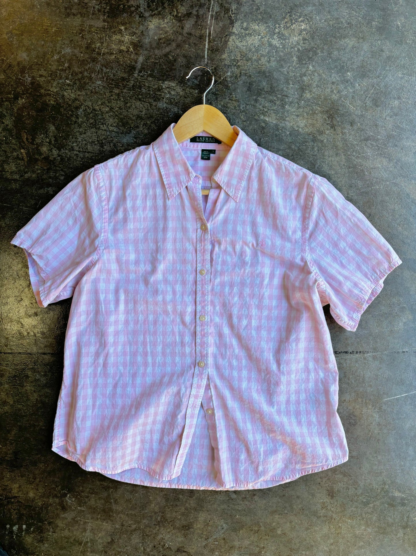 Women’s Vintage Ralph Lauren Pink Button Up (M/L)