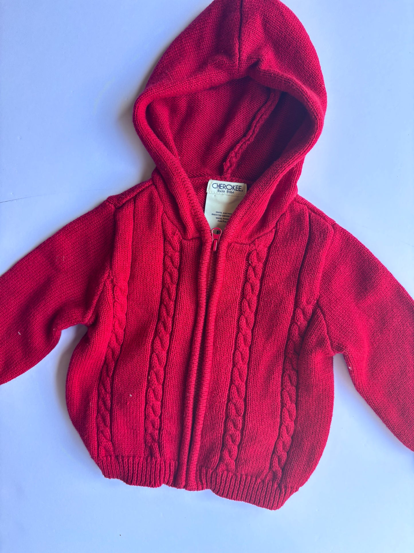 Kids Vintage Cable Knit Zip Up (6mo)