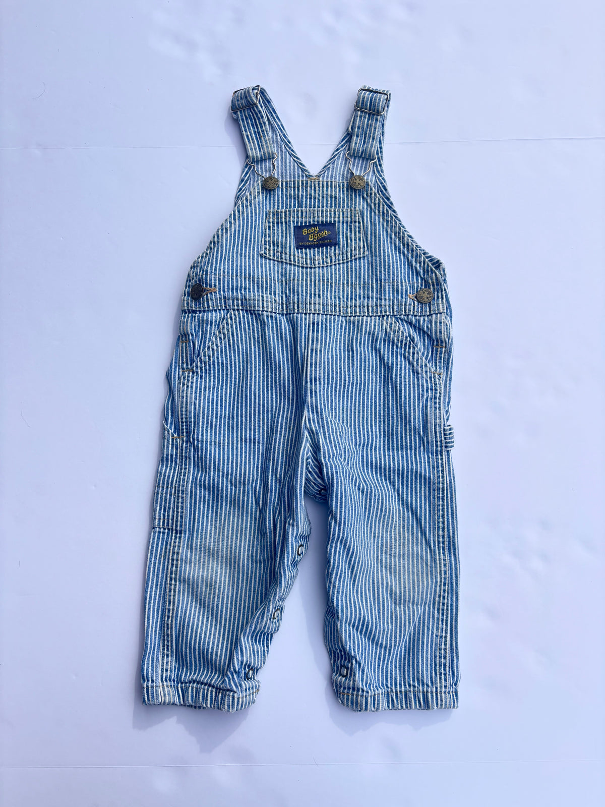 Kids Vintage Oshkosh Stripe Overalls (18MO)