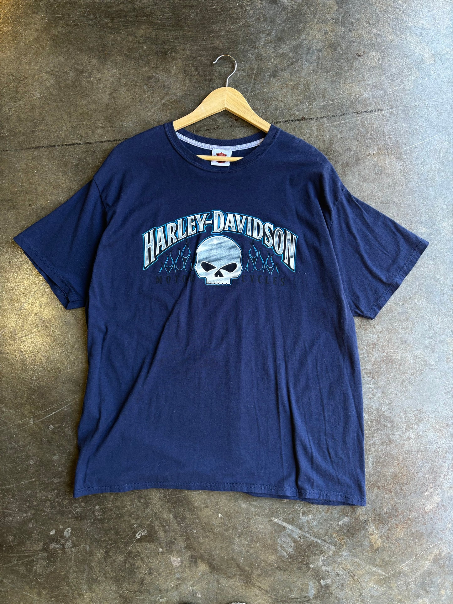 Vintage 00’s Blue Harley Flame Tee (XXL)