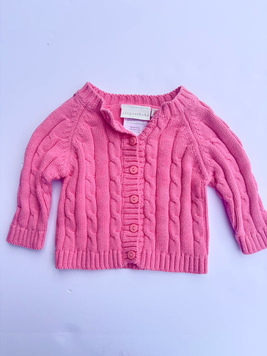 Kids Vintage Pink Cable Knit Sweater (6MO)