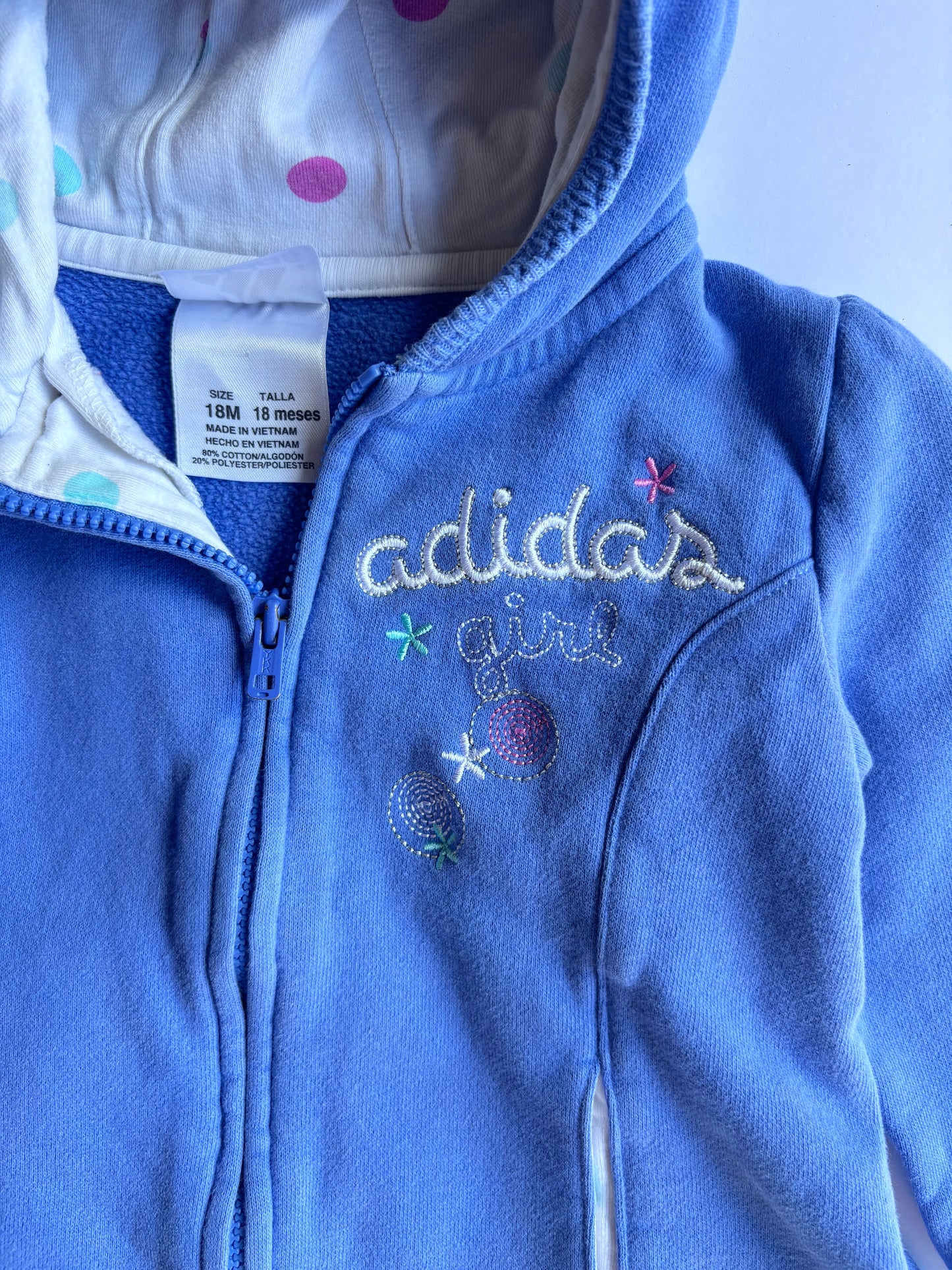 Kids Vintage Adidas Girl Zip Up (18mo)