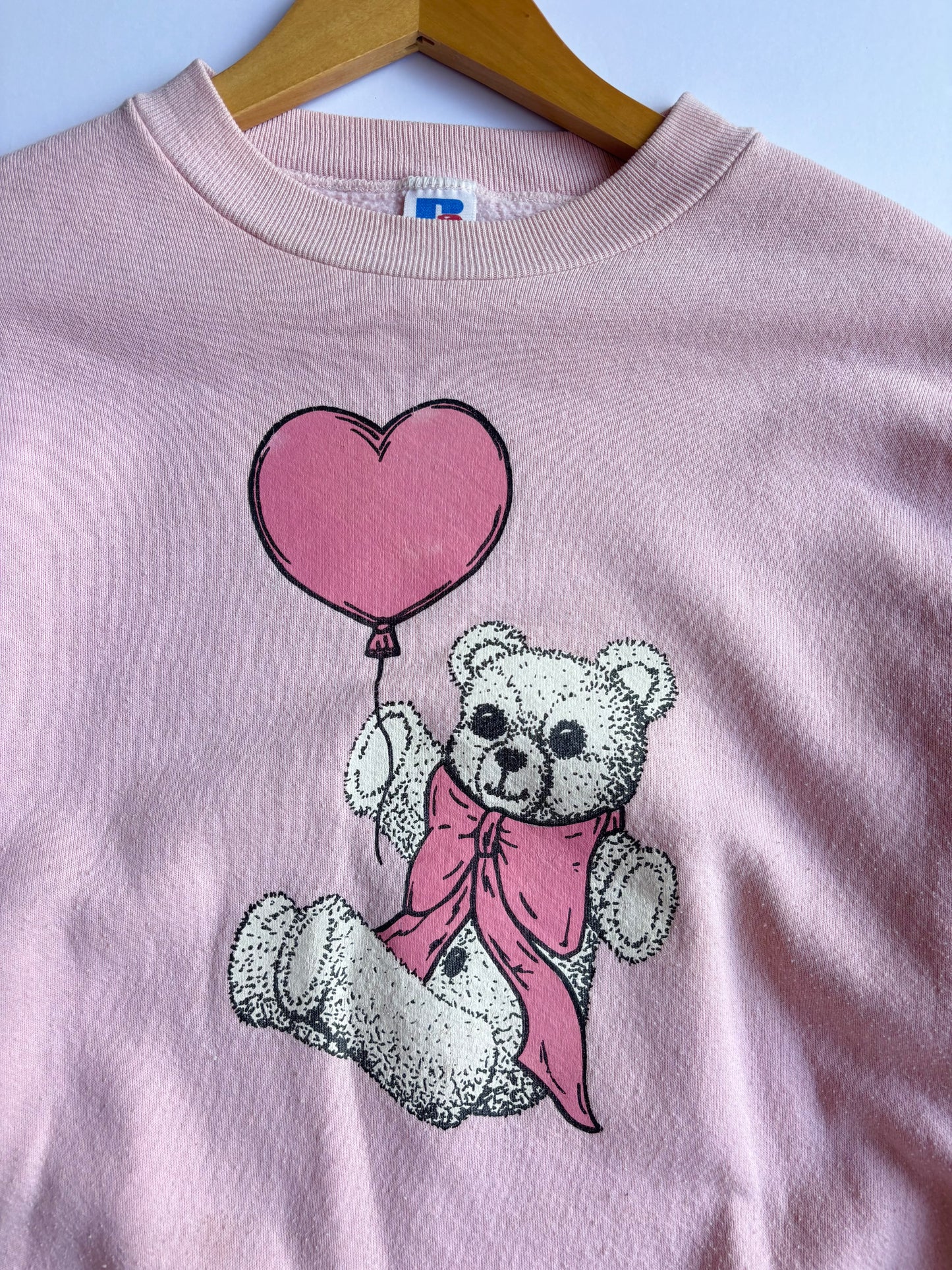 Vintage Russell Pink Bear Crewneck (L)