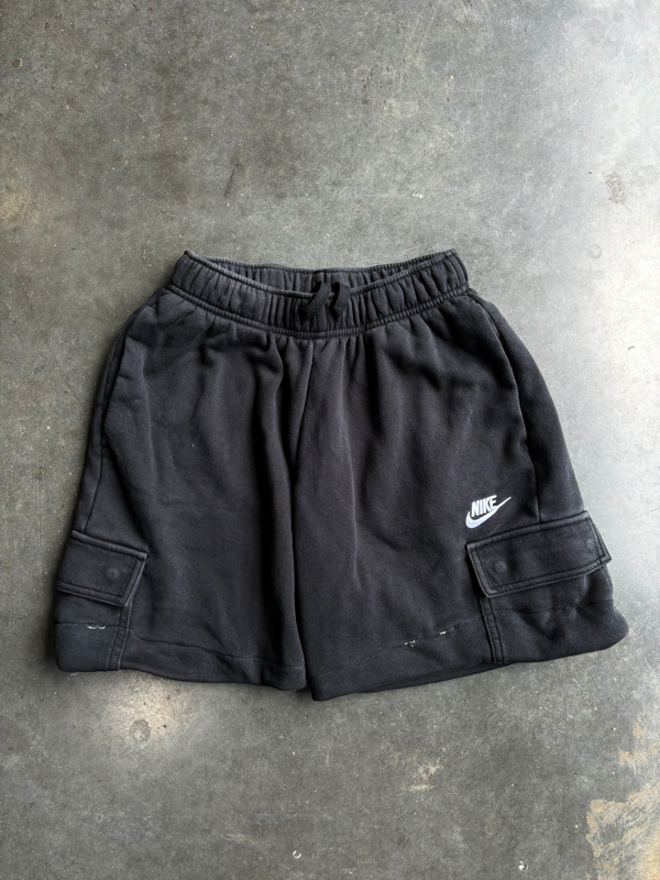 Reworked Black Nike Cargo Sweatshorts (XS)