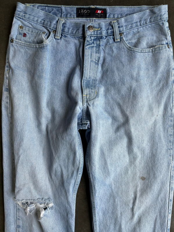 Vintage Izod Distressed Jeans (34” x 32”)