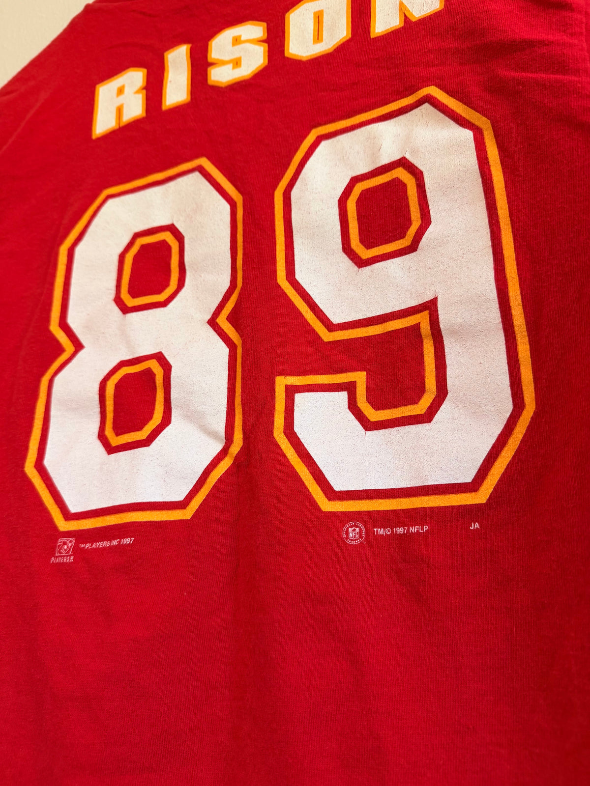 Women’s Vintage 90’s KC Chiefs Jersey Style T-Shirt (S)