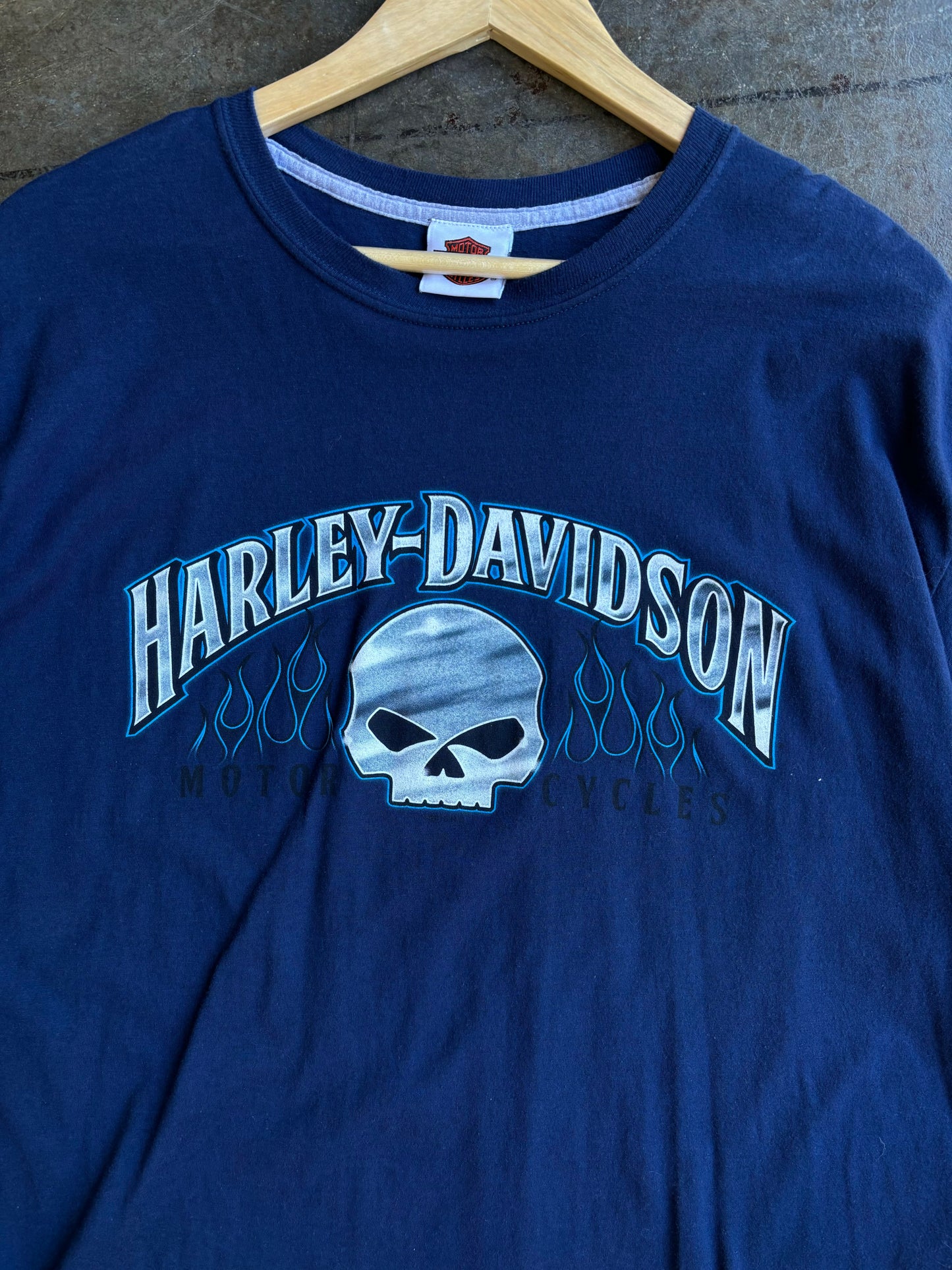 Vintage 00’s Blue Harley Flame Tee (XXL)