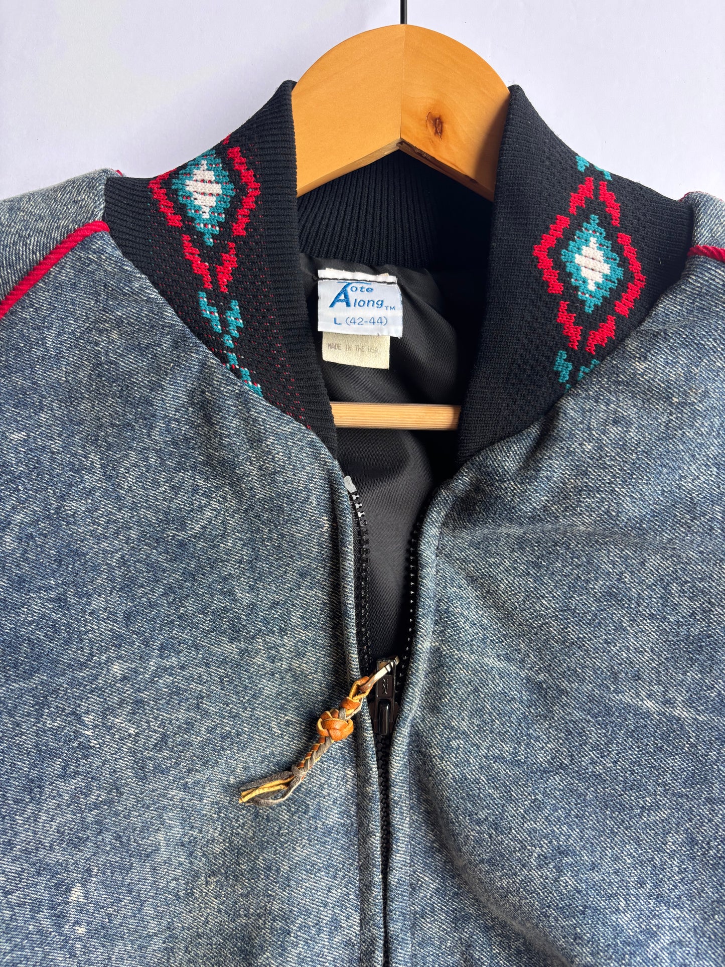 Vintage 90’s Aztec Denim Jacket (L)