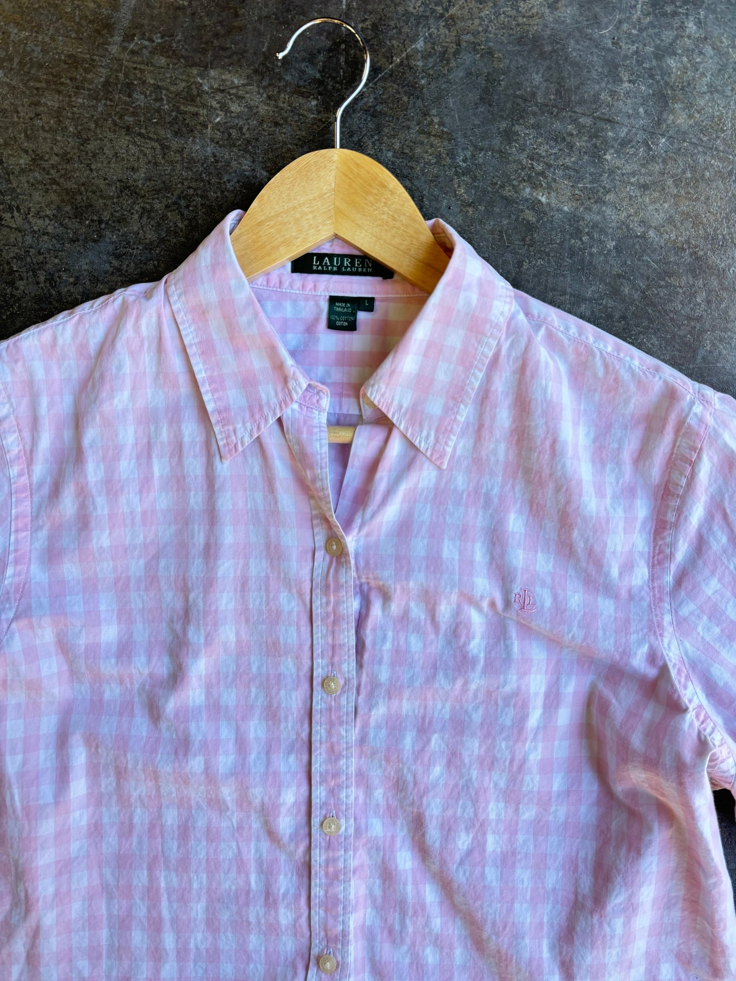 Women’s Vintage Ralph Lauren Pink Button Up (M/L)