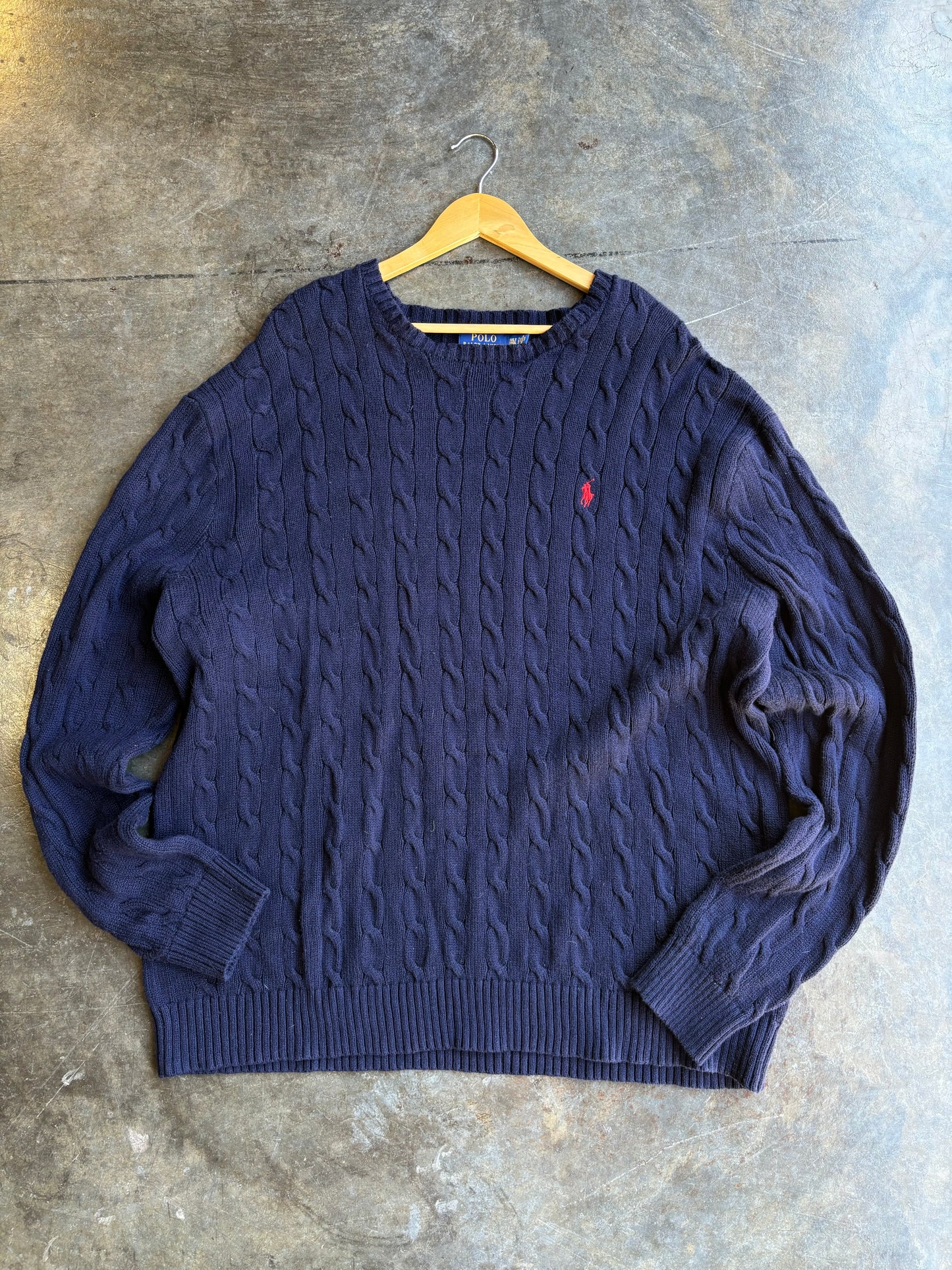 Vintage Polo Navy Knit Sweater (XXXL)