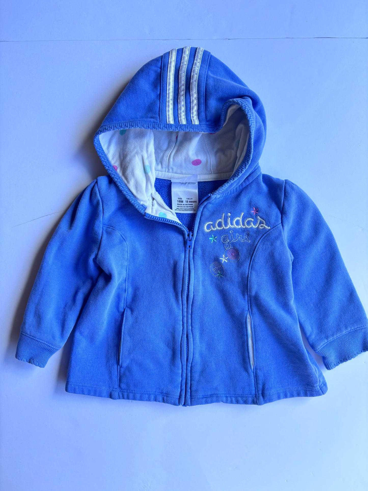 Kids Vintage Adidas Girl Zip Up (18mo)