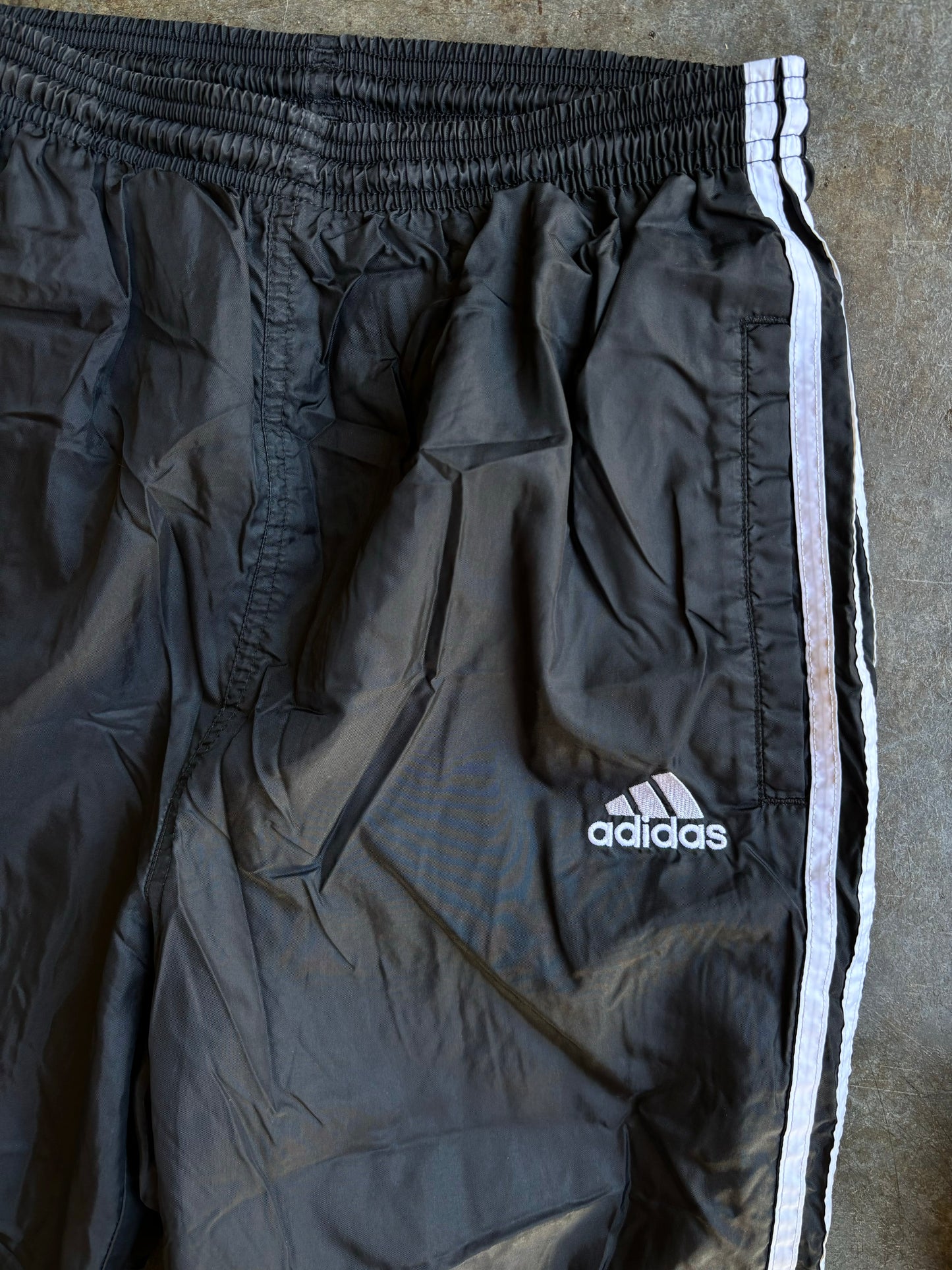 Vintage 90’s Adidas Black Stripe Track Pants (S)