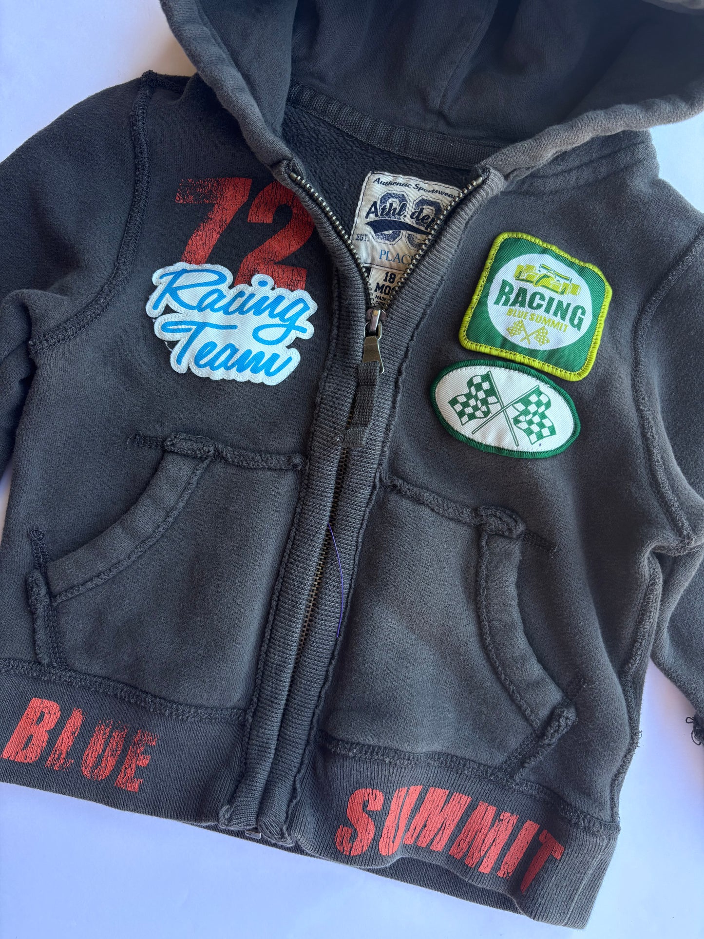Kids Vintage Patchwork Racing Zip Up (18mo)