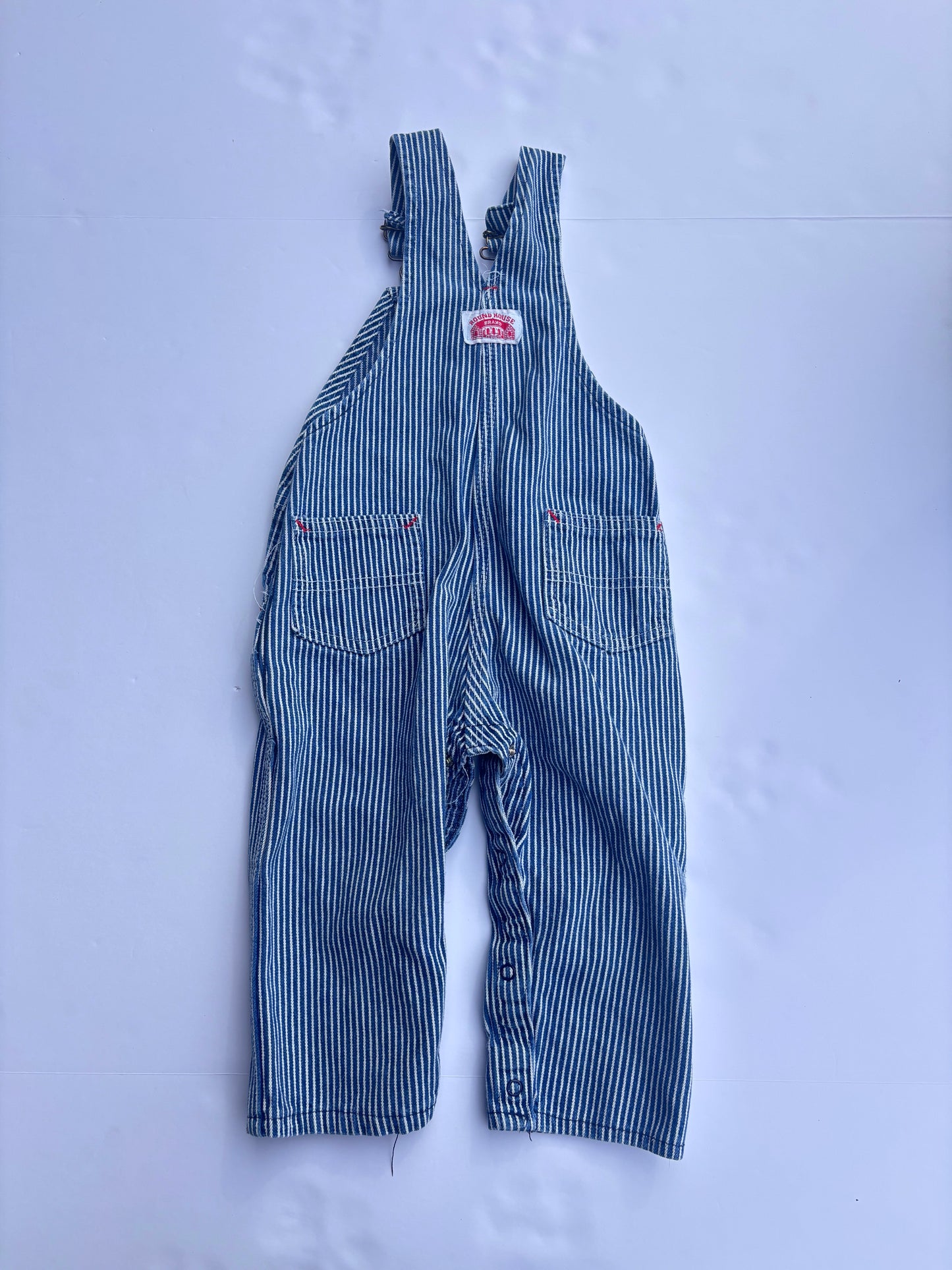 Kids Vintage Stripe Denim Overalls (3T)