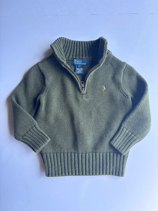 Kids Vintage Polo Quarter Zip Sweater (2T)