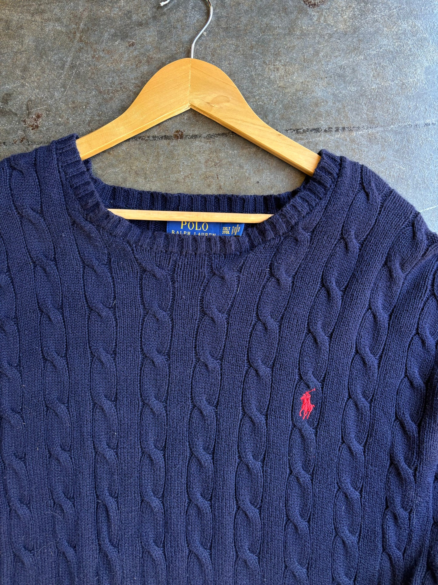 Vintage Polo Navy Knit Sweater (XXXL)